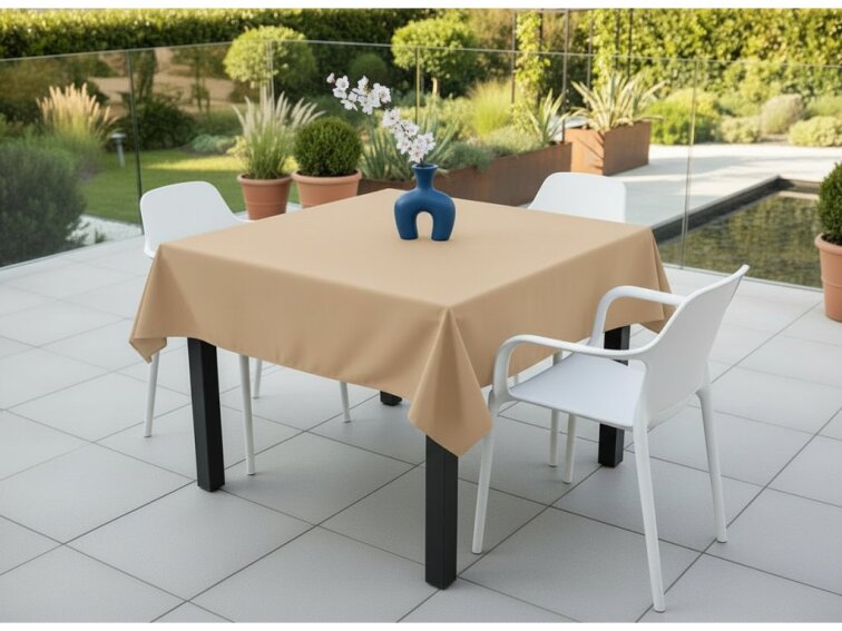 Venkovní čtvercový ubrus TERRA color 21 béžová, různé rozměry Mybesthome