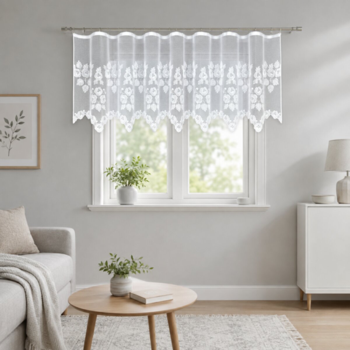 Dekorační žakárová záclona s řasící páskou AZALIA 120 bílá 300x120 cm MyBestHome