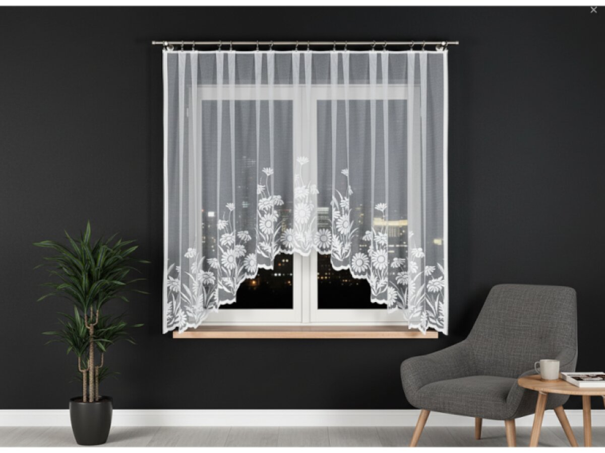 Dekorační oblouková krátká záclona na žabky ARALIA 160 bílá 300x160 cm MyBestHome