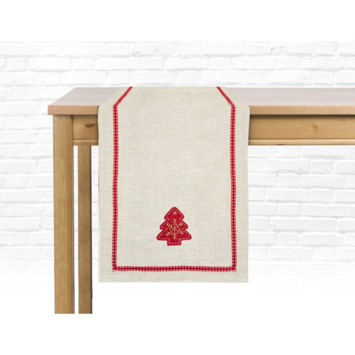 Vánoční běhoun na stůl BOXING DAY - motiv stromeček 35x180 cm