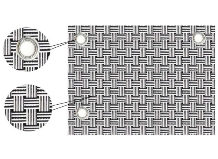 Balkonová ratanová zástěna s očky PORI výška 90 cm, 100 cm - cena za 1 běžný metr černá/bílá MyBestHome