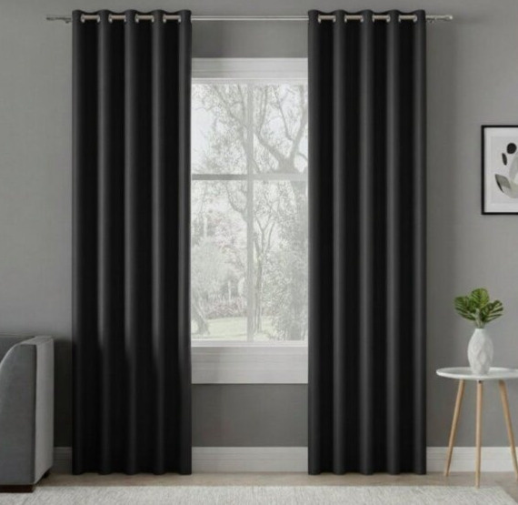 Zatemňovací závěs s kroužky "BLACKOUT" DONA 140x250 cm černá 846 (cena za 1 kus) MyBestHome