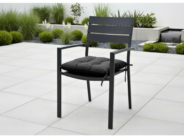 Zahradní prošívaný podsedák na židli JACOB color 02 antracit 45x45 cm Mybesthome