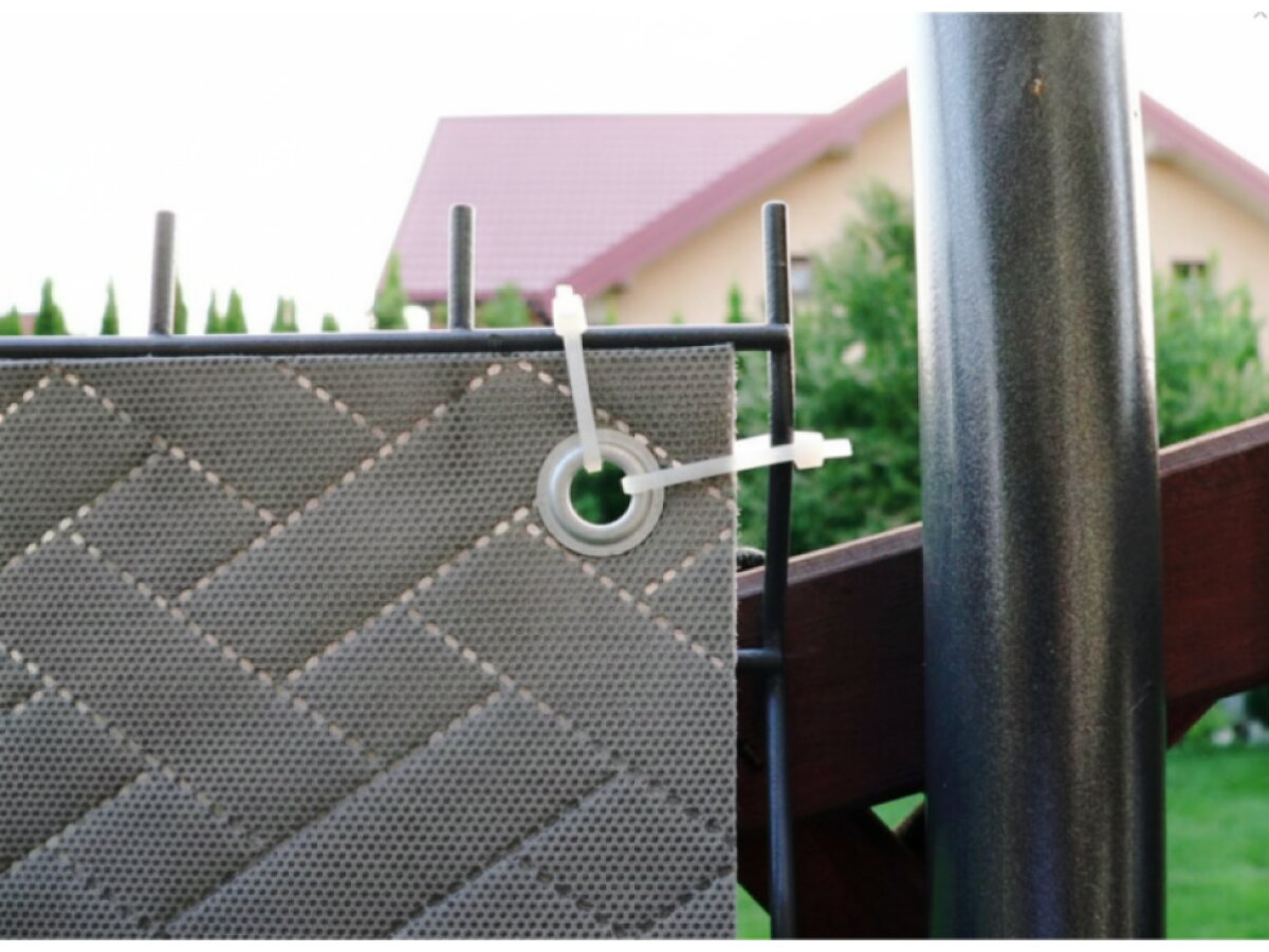 Stínící plotová zástěna 1,2x5 m PREMIUM, ratanový vzor šedá, 240g/m2 MyBestHome