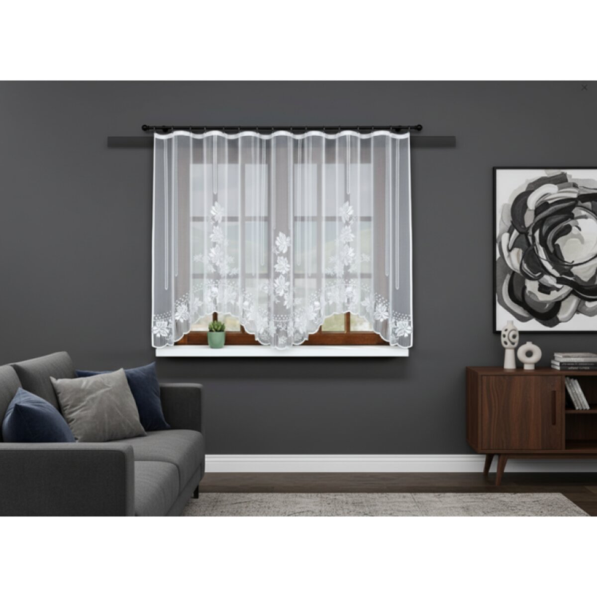 Dekorační žakárová záclona s řasící páskou MILLY 130 bílá 300x130 cm MyBestHome