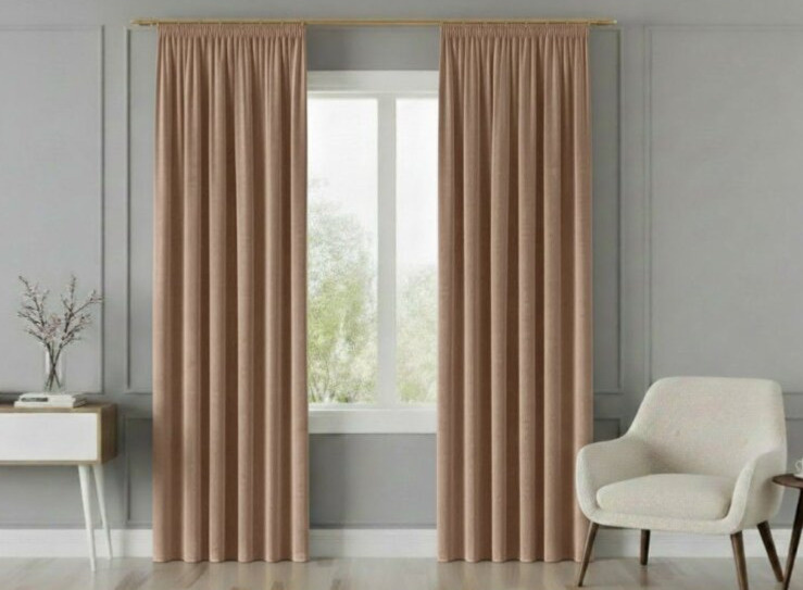 Dekorační závěs s řasící páskou VALMONT 140 cm x 250 nebo 260 cm color 001 béžová (cena za 1 kus) MyBestHome