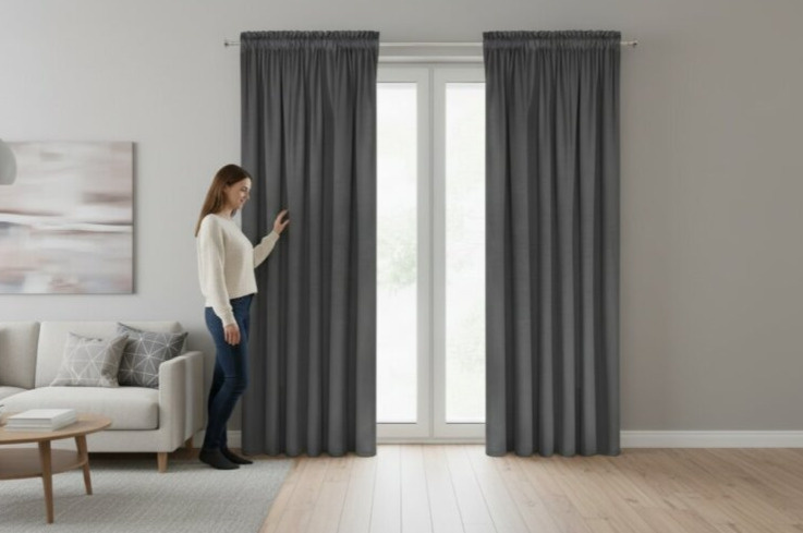 Dekorační VELVET závěs s řasící páskou ESTER 140x270 cm grafitová (cena za 1 kus) MyBestHome