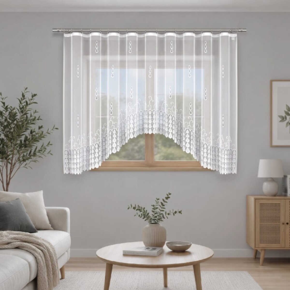 Dekorační žakárová záclona s řasící páskou FESTO 160 bílá 400x160 cm MyBestHome