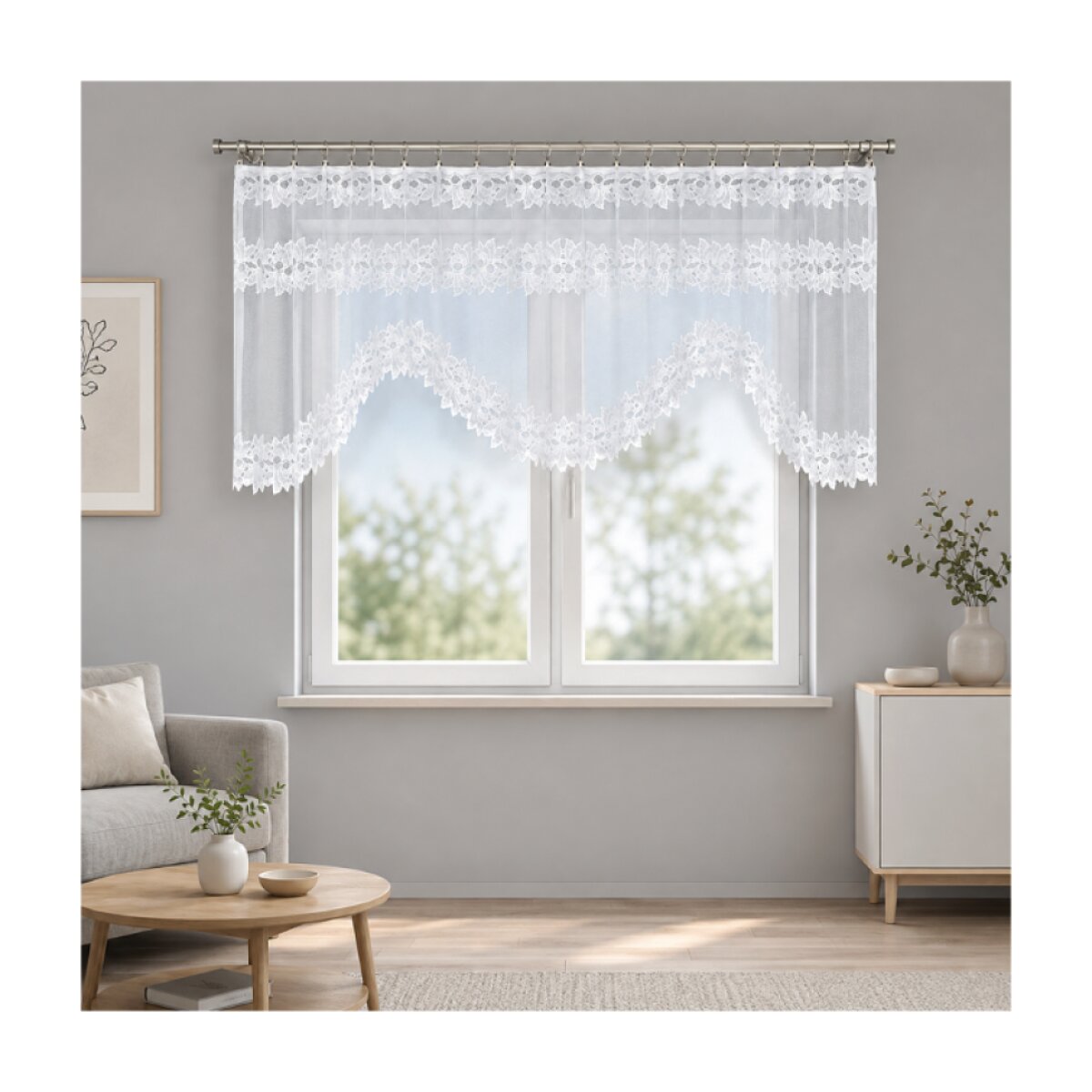 Dekorační oblouková krátká záclona na žabky BASTIA 300x120 cm MyBestHome