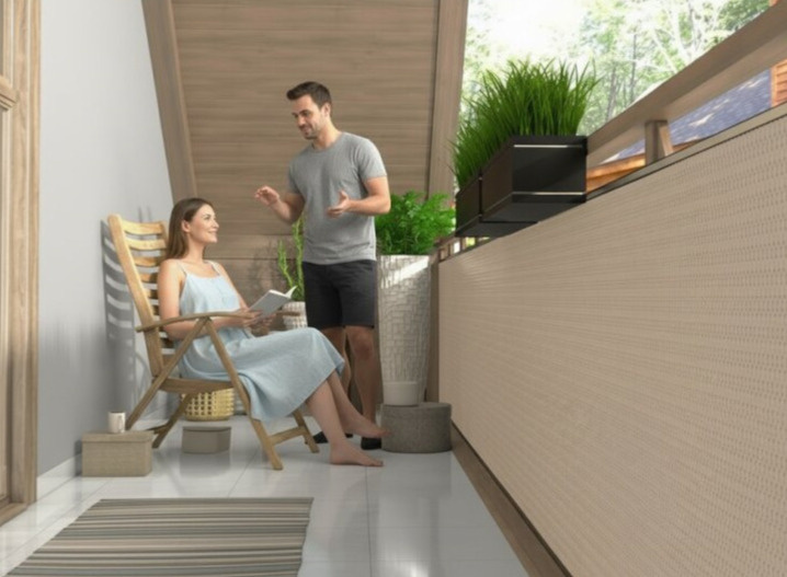 Balkonová ratanová zástěna MALMO výška 90 cm, 100 cm, 110 cm - cena za 1 běžný metr béžová MyBestHome