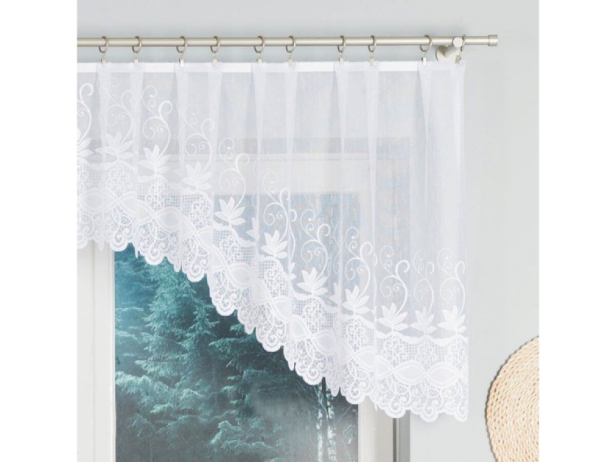 Dekorační oblouková krátká záclona na žabky JOWITA 80 bílá 300x80 cm MyBestHome