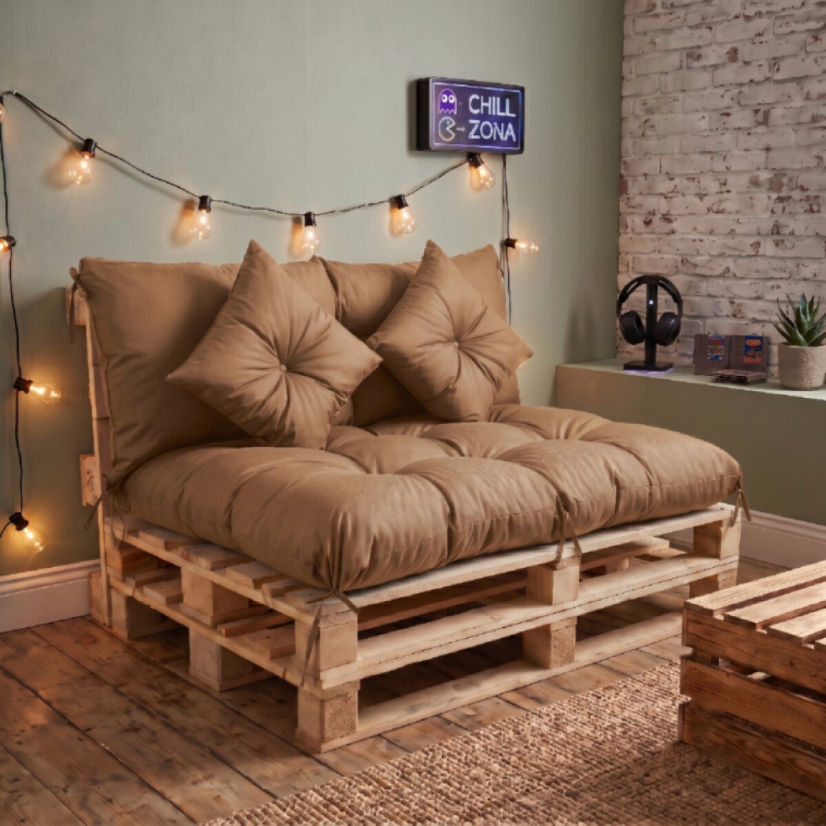 Interiérový polstr na palety CHILL ZONE 44 relax, gaming, mladé bydlení cappuccino Mybesthome