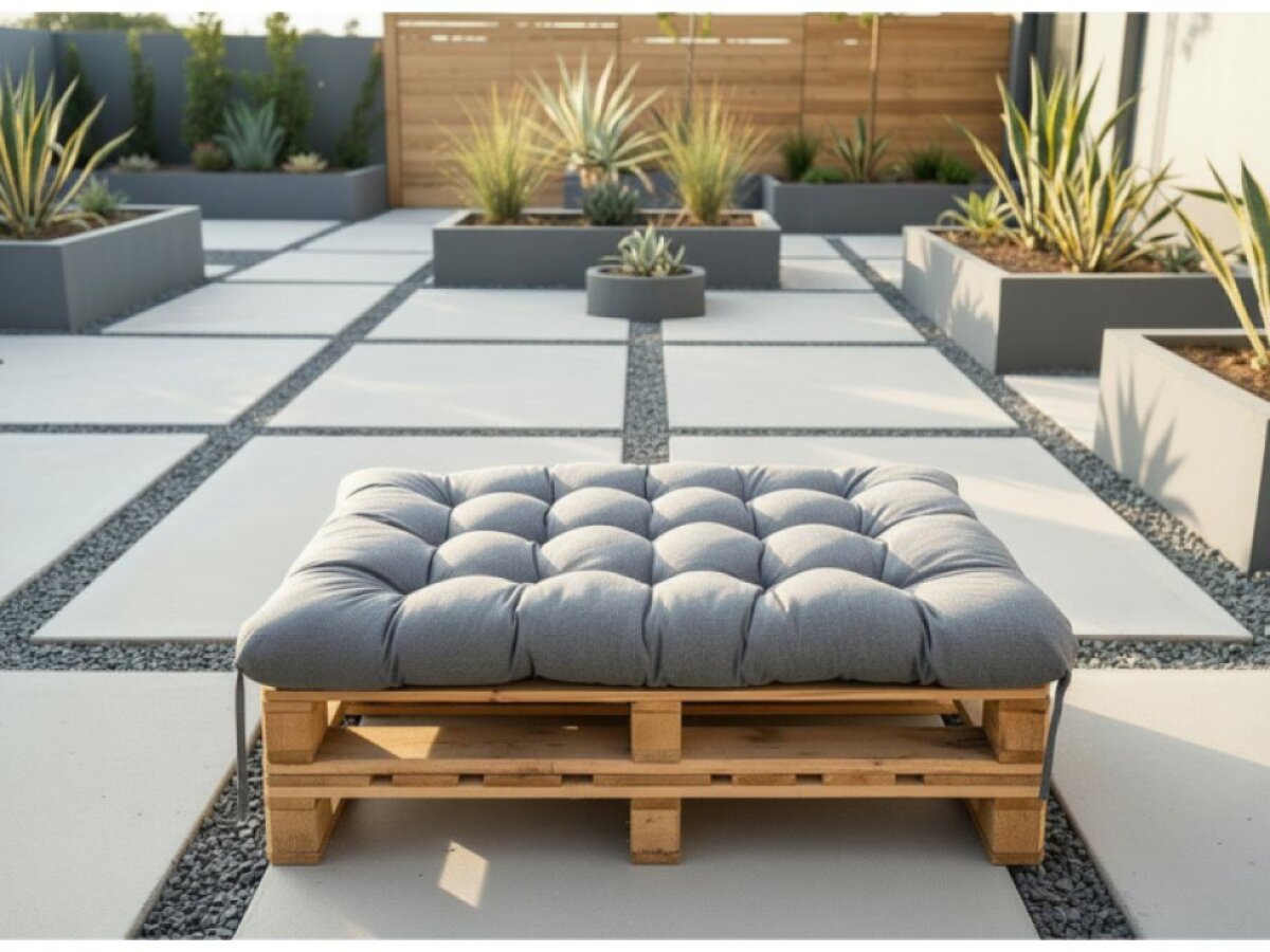 Paletový prošívaný sedák ALEX 120x80 cm color 23 šedá Mybesthome