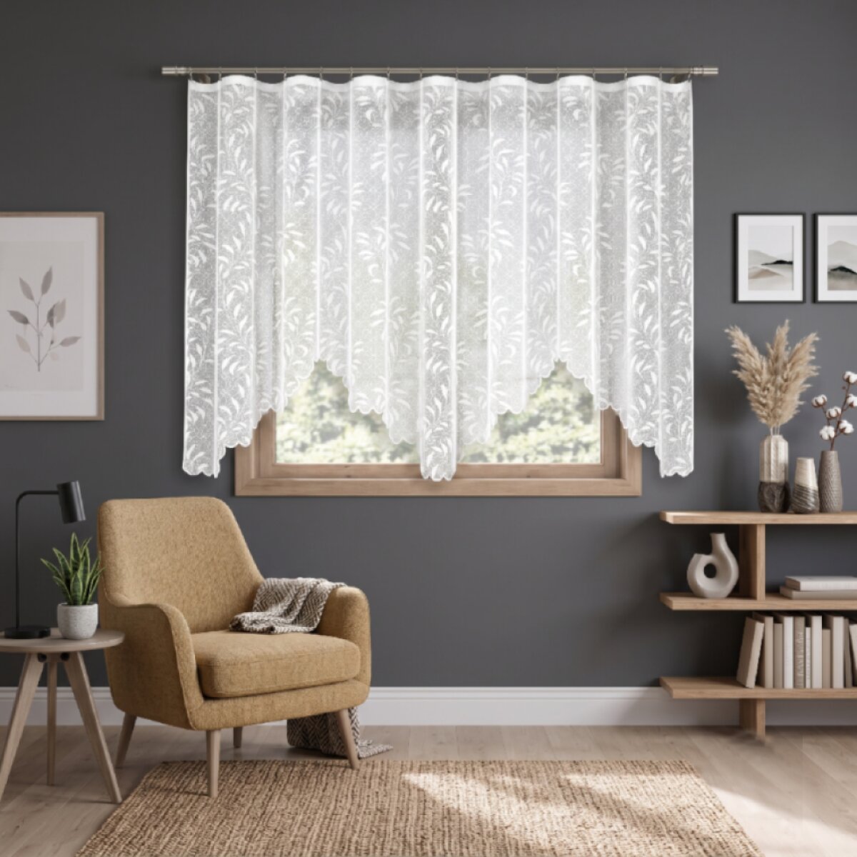 Dekorační žakárová záclona s řasící páskou AIDA 150 bílá 300x150 cm MyBestHome