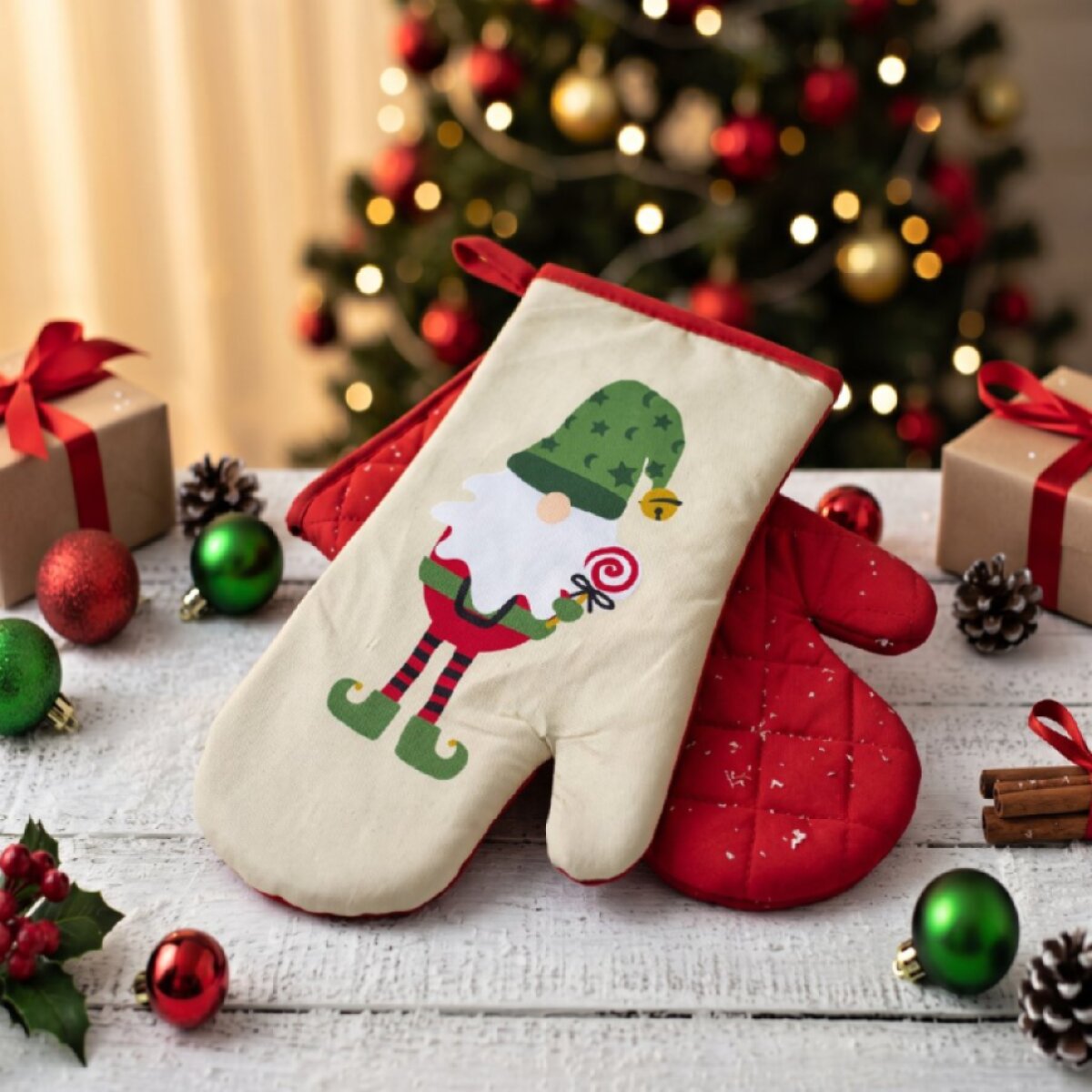 Vánoční kuchyňské rukavice FESTIVE WARMTH 18x30 cm – 2 ks