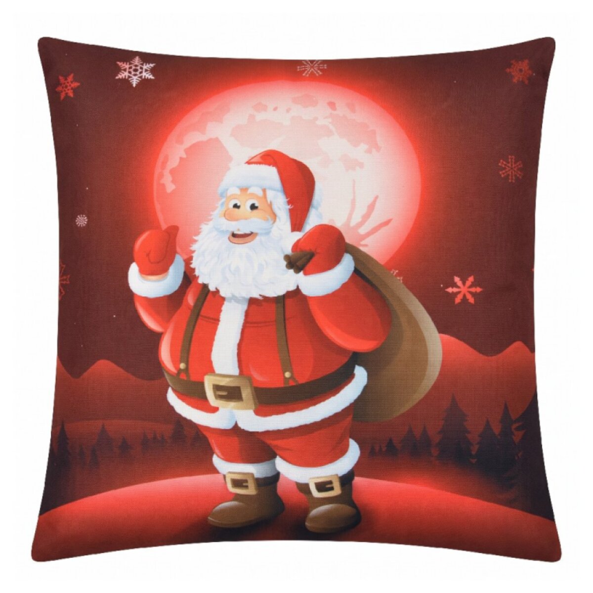 Vánoční povlak na polštář CANDLE FLAME 40x40 cm spokojený Santa