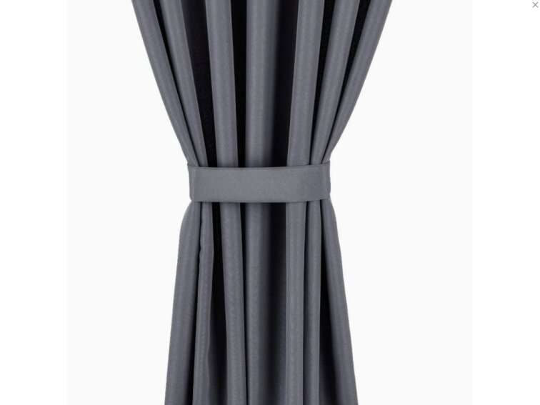 Venkovní zahradní závěs s poutky na suchý zip LISBOA tmavě šedá 02 různé rozměry Mybesthome