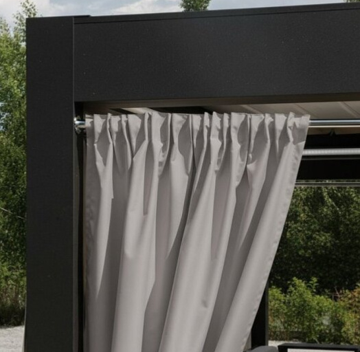 Venkovní zahradní závěs s kroužky GARDENIA TAPE světle šedá, šířka 140 cm výška různé rozměry Mybesthome