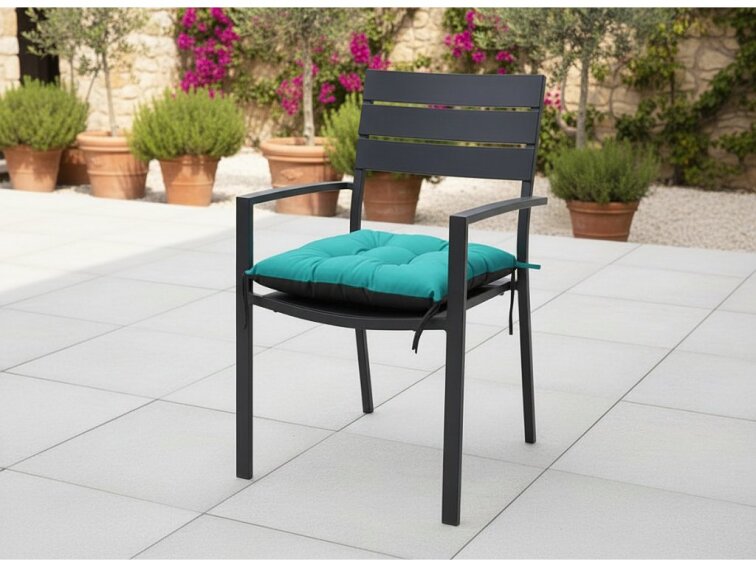 Zahradní prošívaný podsedák na židli JACOB color 51 tyrkysová 45x45 cm Mybesthome