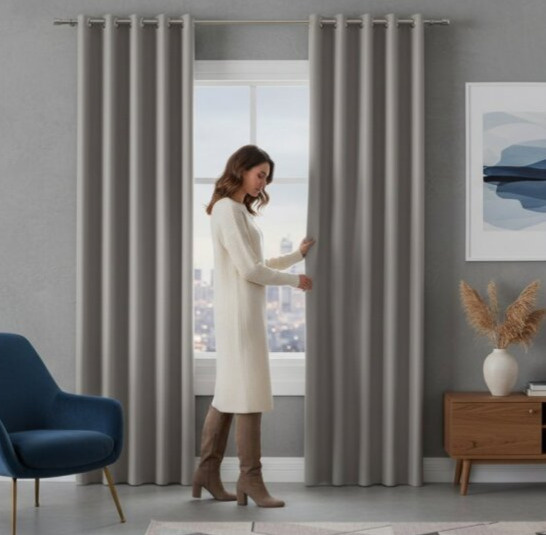 Zatemňovací závěs s kroužky "BLACKOUT" DONA 140x250 cm šedá 206 (cena za 1 kus) MyBestHome