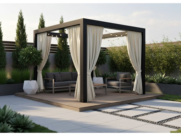 Venkovní zahradní závěs s tunýlkem BOGOTA krémová 06 různé rozměry MyBestHome