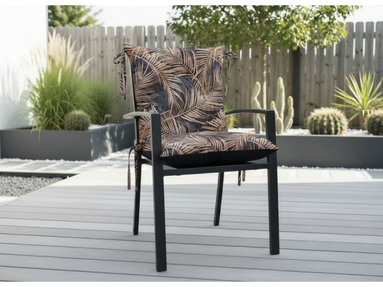 Zahradní prošívaný podsedák na židli s opěrkou OSCAR vzor 138 50x50x50 cm Mybesthome