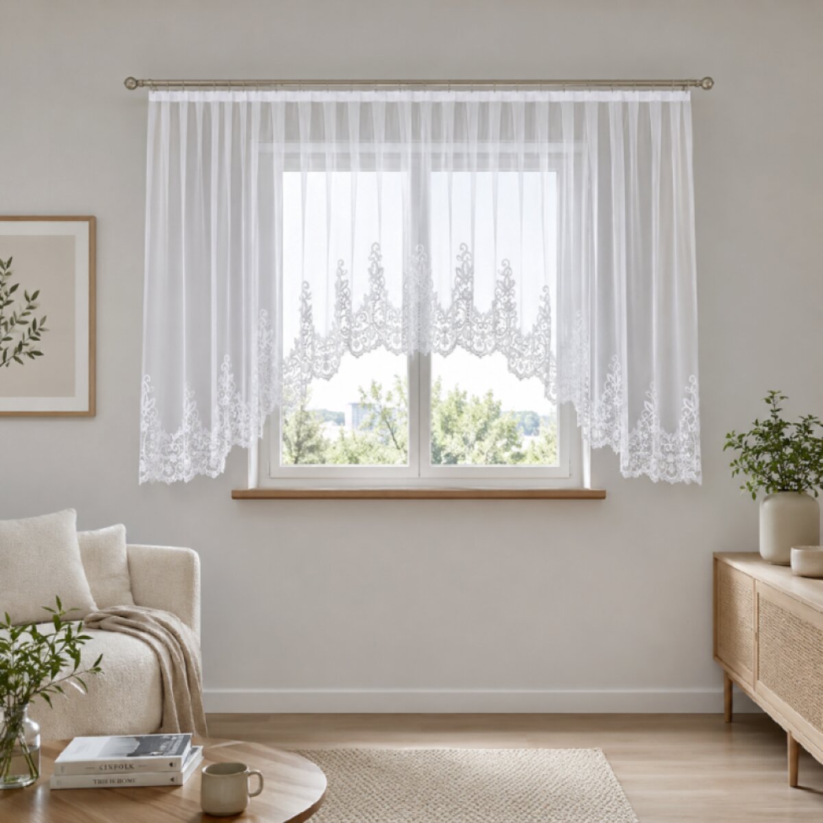 Dekorační oblouková krátká záclona na žabky BERENIKA 400x160 cm MyBestHome