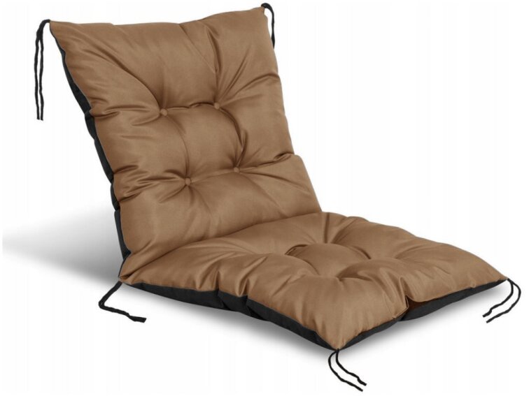 Zahradní prošívaný podsedák na židli s opěrkou OSCAR 50x50x50 cm color 44 cappuccino Mybesthome