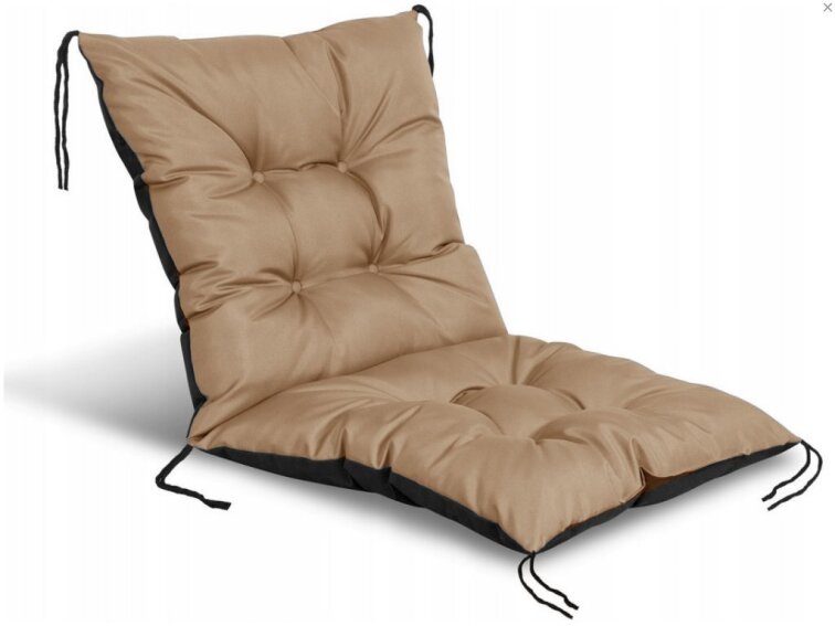 Zahradní prošívaný podsedák na židli s opěrkou OSCAR 50x50x50 cm color 21 béžová Mybesthome