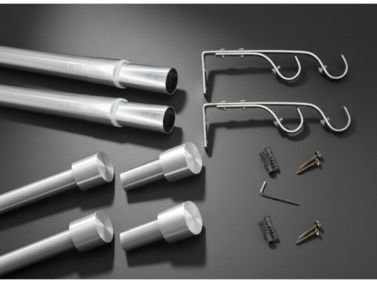 Kovová teleskopická garnýž VINCENZO DUO stříbrná matná 120-230 cm Ø 16/19 mm dvouřadá Mybesthome