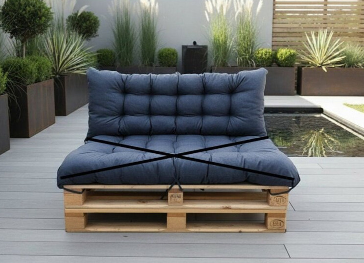 Paletová prošívaná opěrka DARIO 120x40 cm color 04 modrá MyBestHome