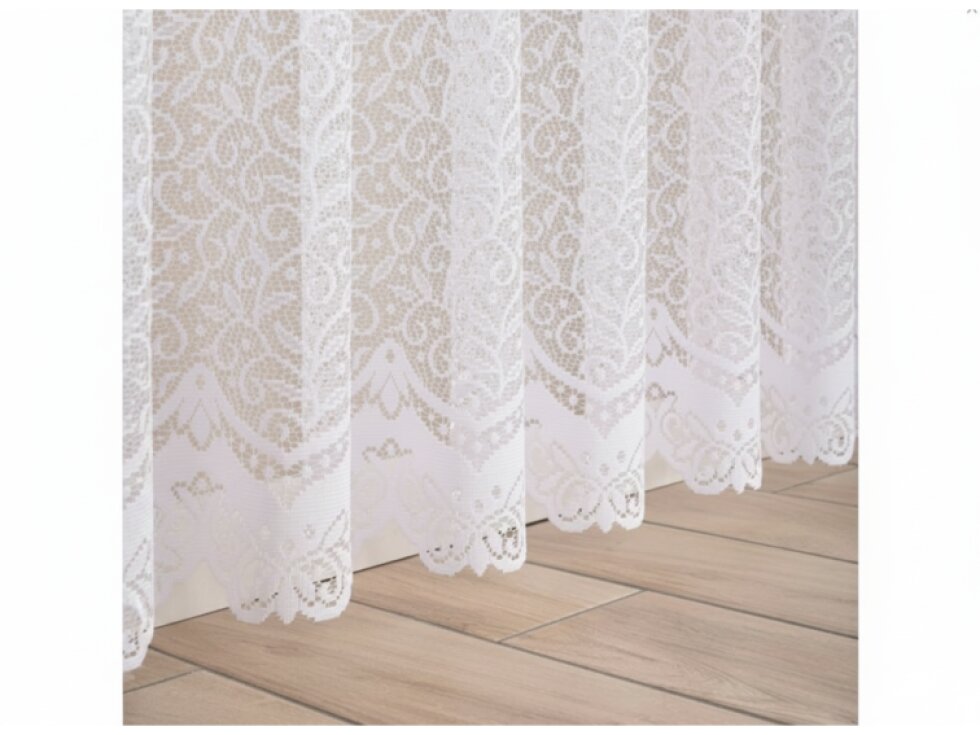 Dekorační žakárová záclona na žabky DEMETRIA LONG bílá 300x250 cm (cena za 1 kus dlouhé záclony) MyBestHome