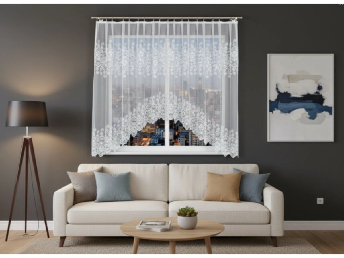 Dekorační oblouková krátká záclona na žabky LUDMILA 160 bílá 300x160 cm MyBestHome