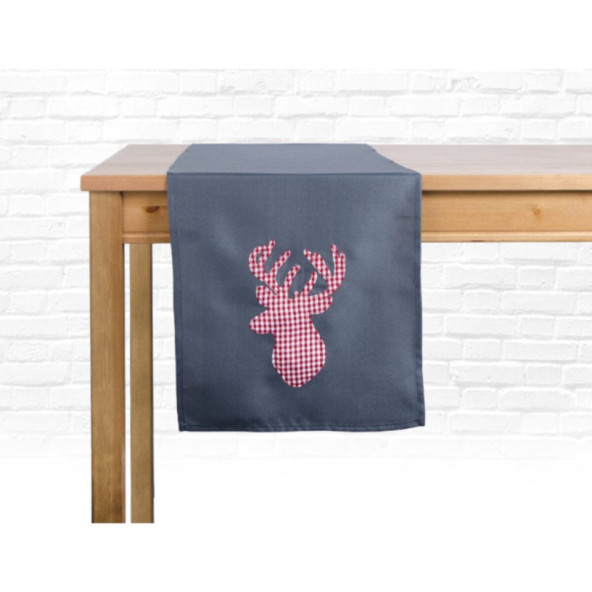 Vánoční běhoun na stůl CHRISTMAS DEER šedá 35x175 cm