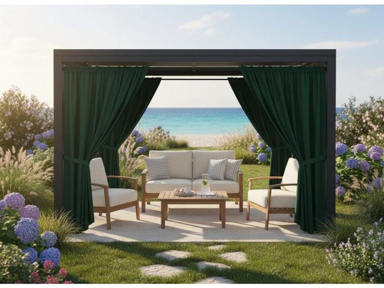 Venkovní zahradní závěs s tunýlkem BOGOTA zelená 08 různé rozměry MyBestHome