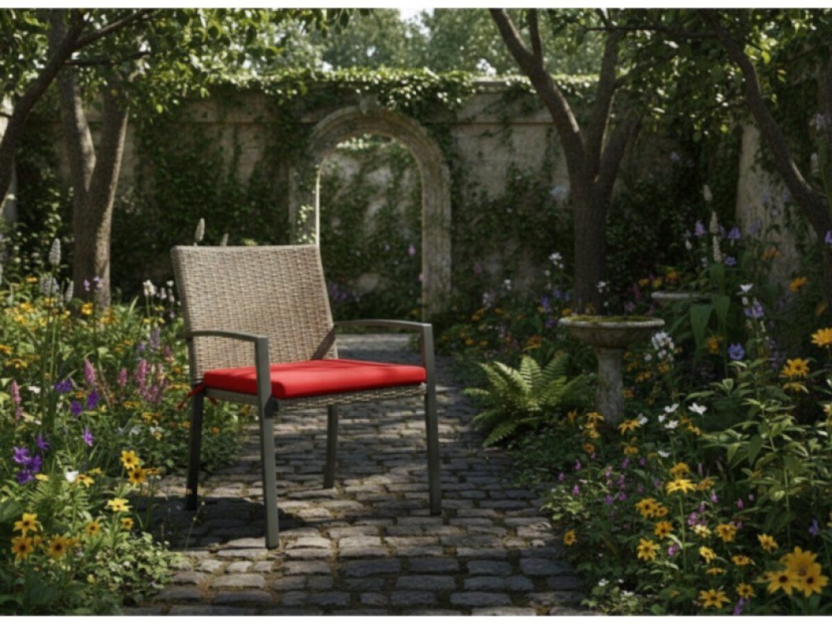 Zahradní podsedák na židli GARDEN color 10 červená 40x40x4 cm Mybesthome