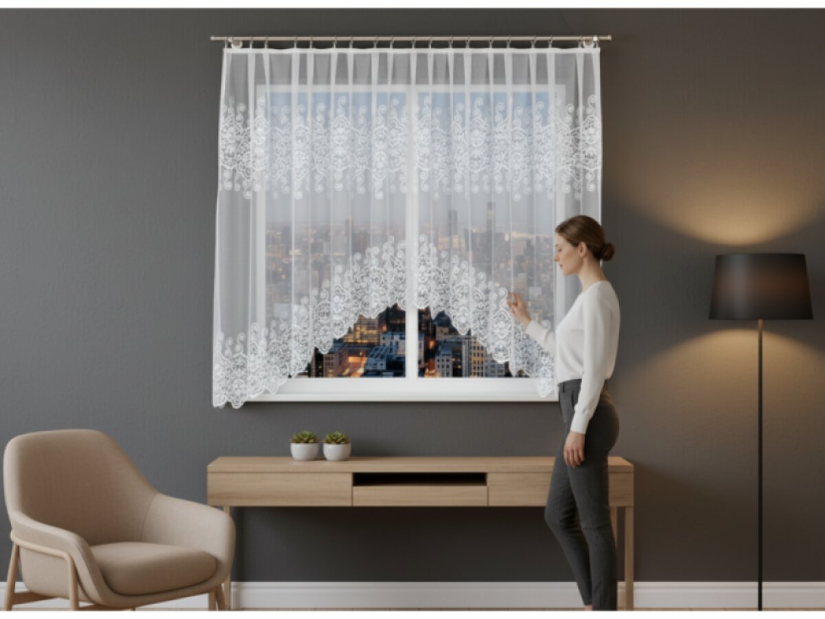 Dekorační oblouková krátká záclona na žabky LUDMILA 160 bílá 300x160 cm MyBestHome