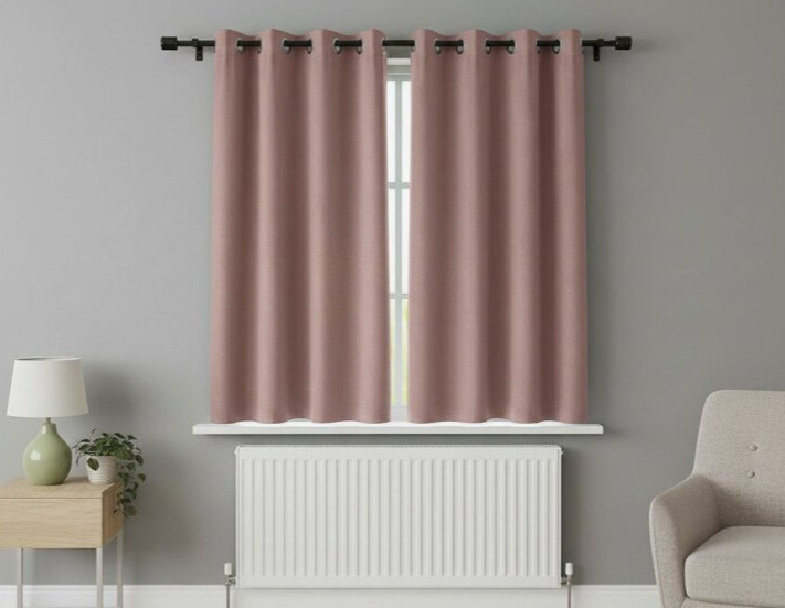 Zatemňovací krátký závěs s kroužky "BLACKOUT" NEW VITORIA 135x160 cm růžová (cena za 1 kus) Mybesthome