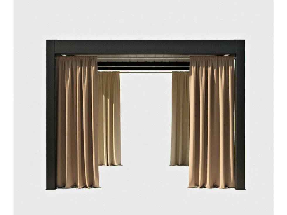 Venkovní zahradní závěs s řasící páskou GARDENIA TAPE tmavě béžová, různé rozměry Mybesthome