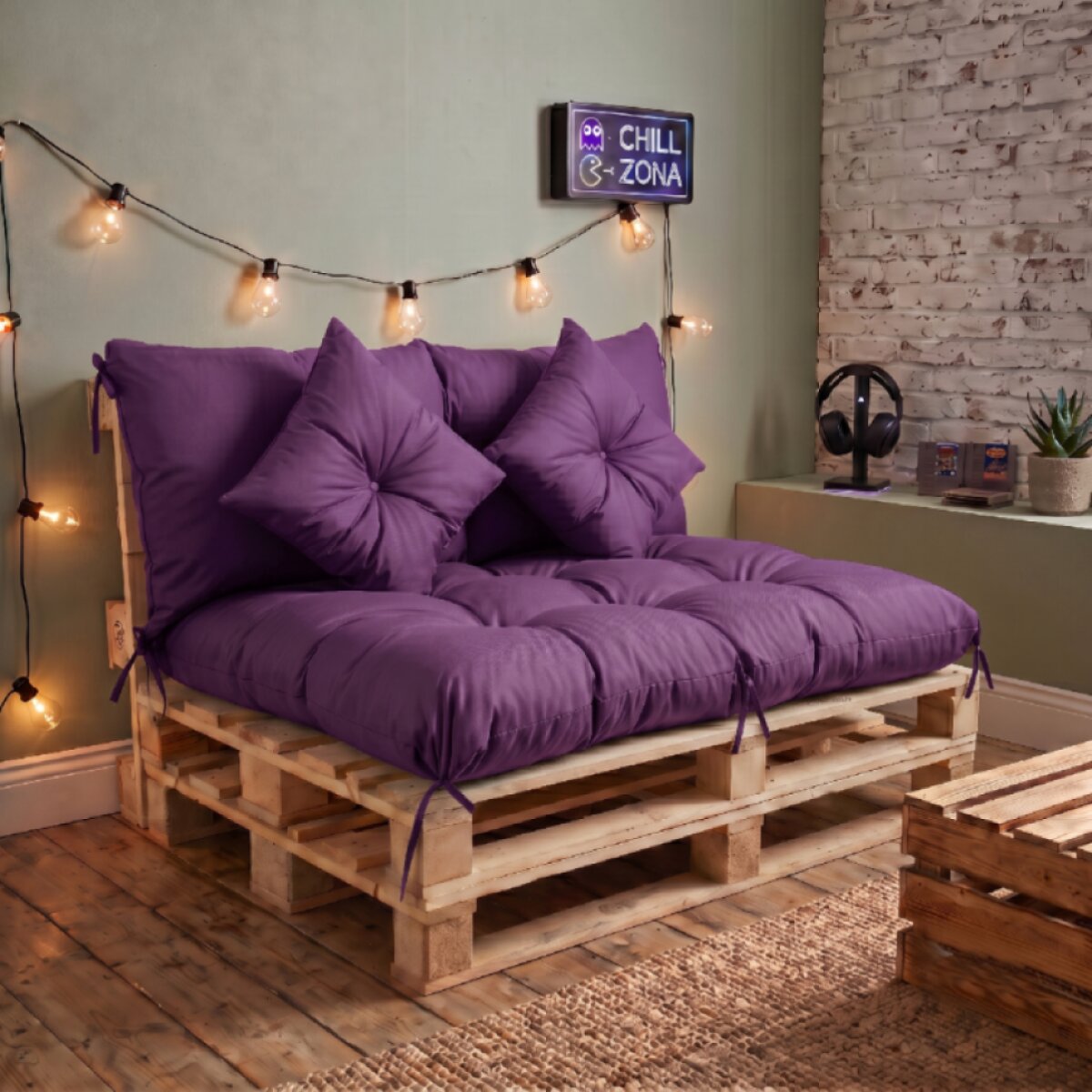 Interiérový polstr na palety CHILL ZONE 29 relax, gaming, mladé bydlení fialová Mybesthome