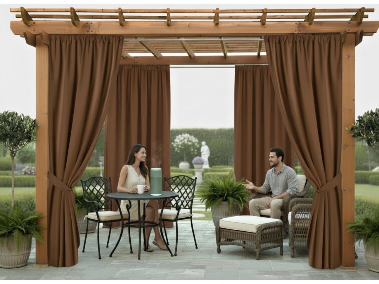 Venkovní zahradní závěs s tunýlkem JAMAICA color 22 hnědá, různé rozměry MyBestHome