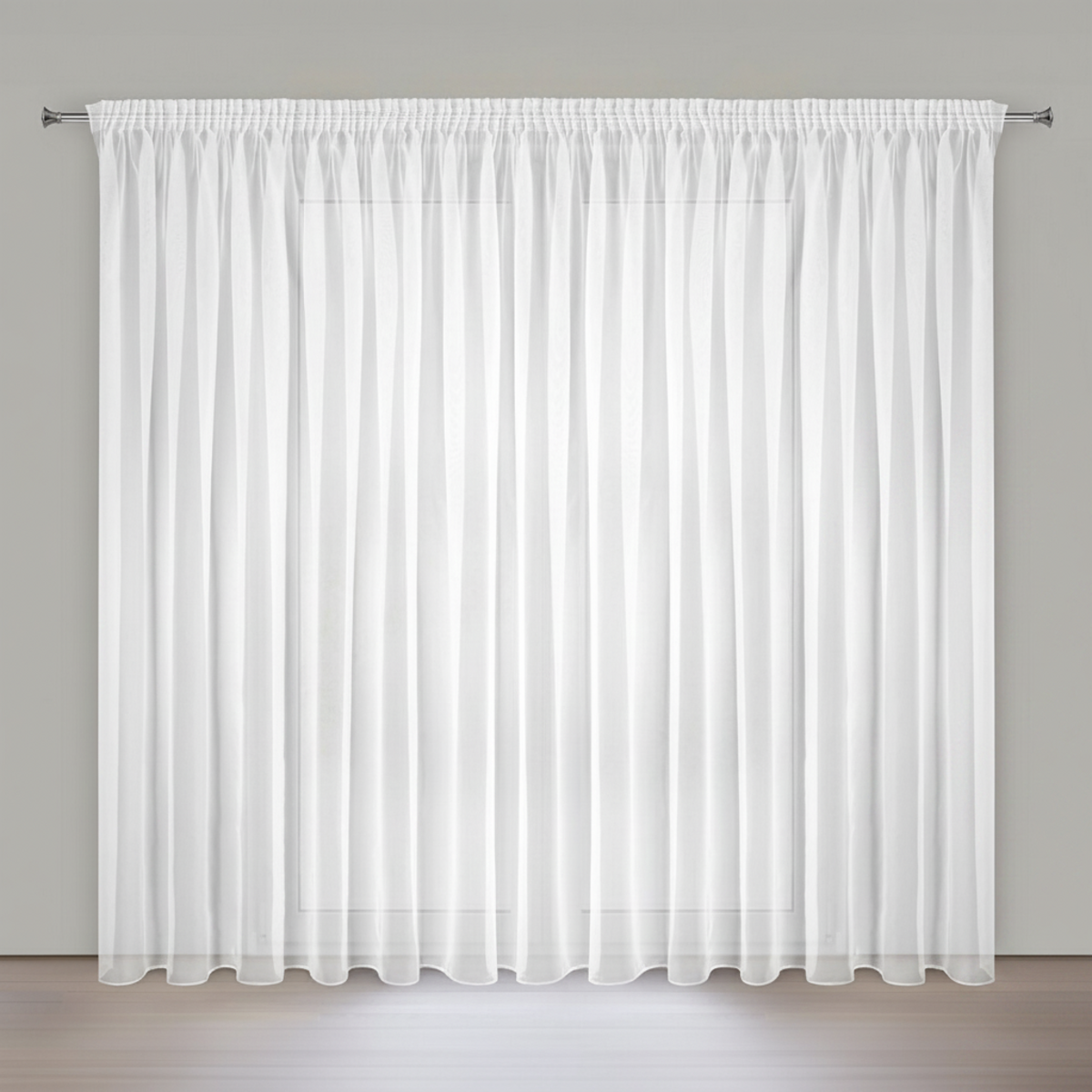 Dekorační dlouhá šifonová záclona s řasící páskou BETTY TAPE 300x270 cm bílá (cena za 1 kus) MyBestHome