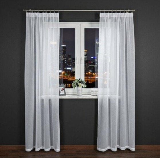 Dekorační dlouhá záclona režného vzhledu s řasící páskou ETHELYN bílá 140x230 cm (cena za 1 kus) MyBestHome