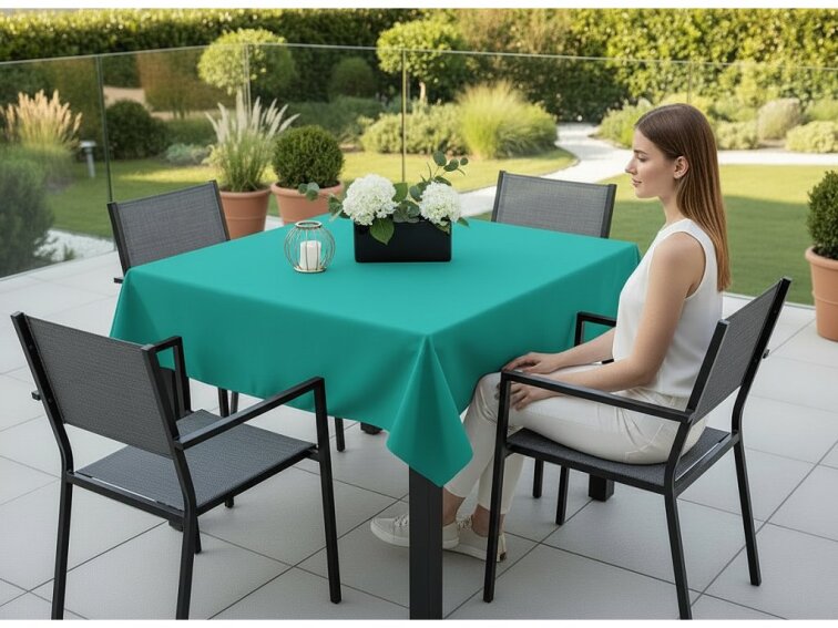 Venkovní čtvercový ubrus TERRA color 51 tyrkysová, různé rozměry Mybesthome