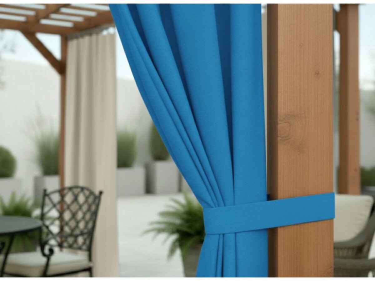 Venkovní zahradní závěs s kroužky MONTANA color 39 modrá, různé rozměry MyBestHome