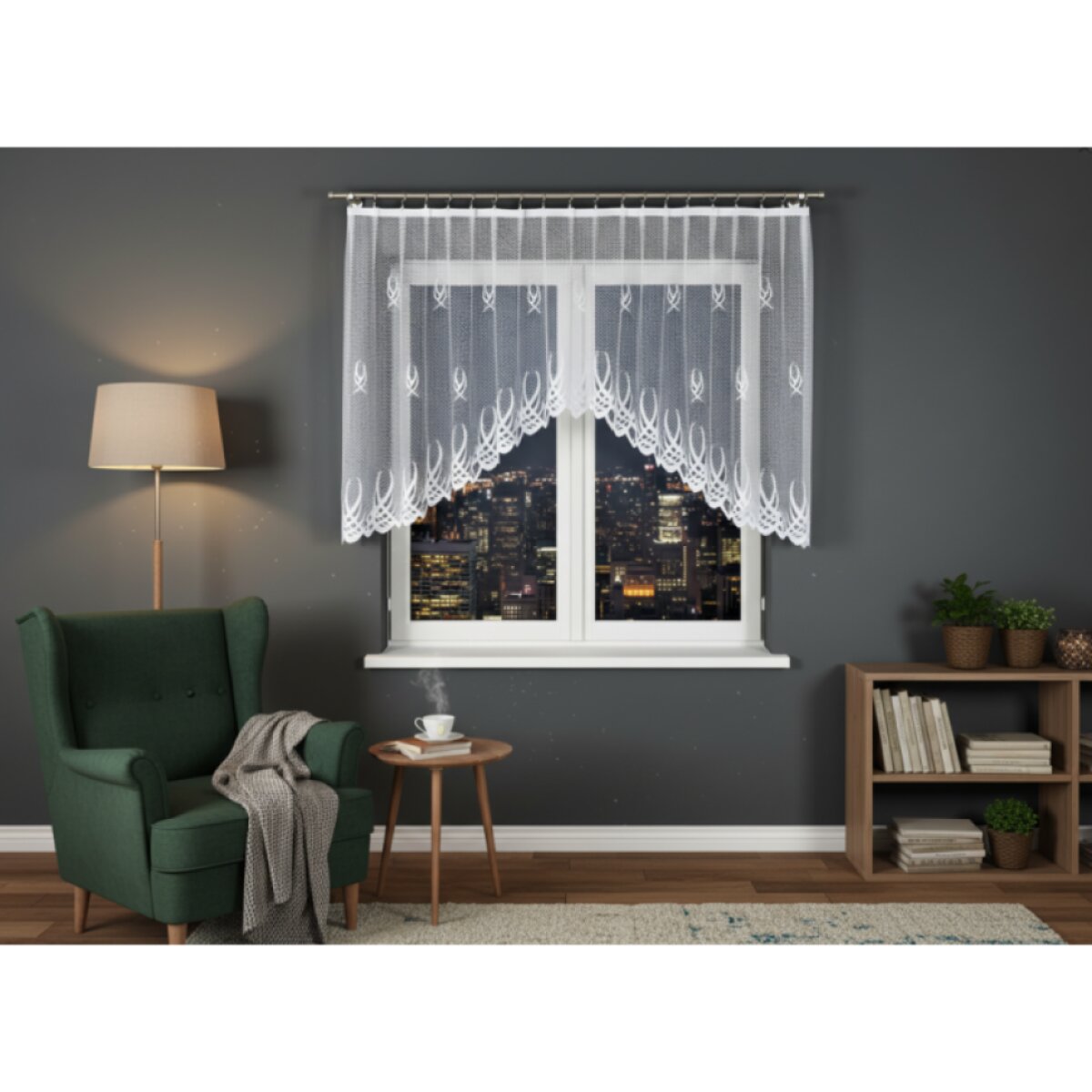 Dekorační oblouková krátká záclona na žabky GOSIA 120 bílá 250x120 cm MyBestHome