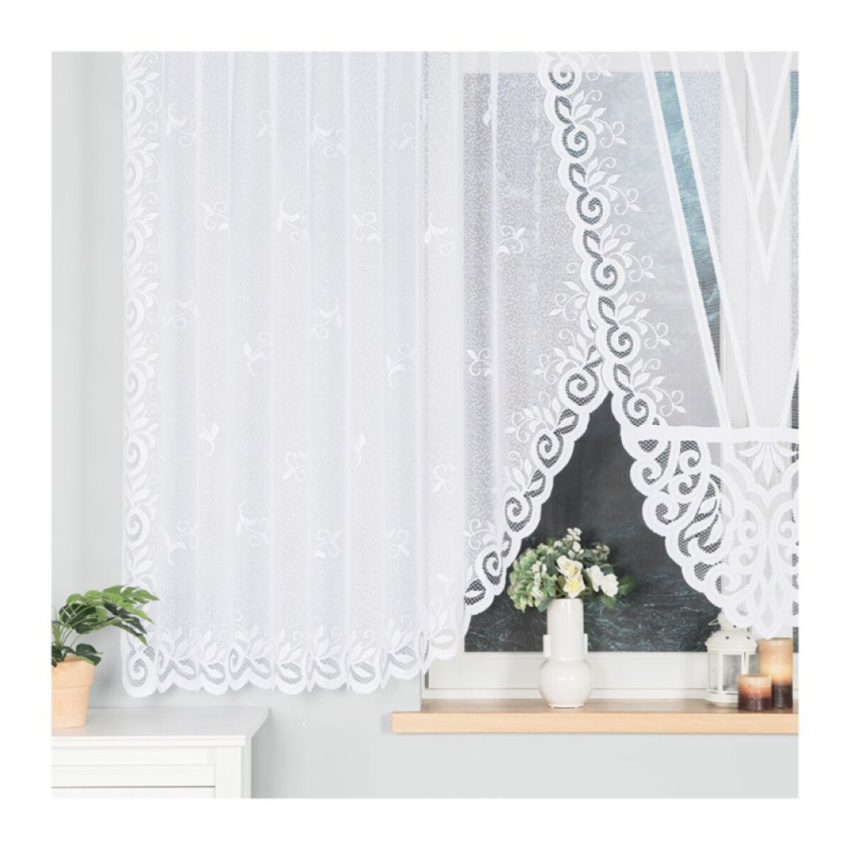 Dekorační oblouková krátká záclona na žabky ROZALIA 450x160 cm MyBestHome