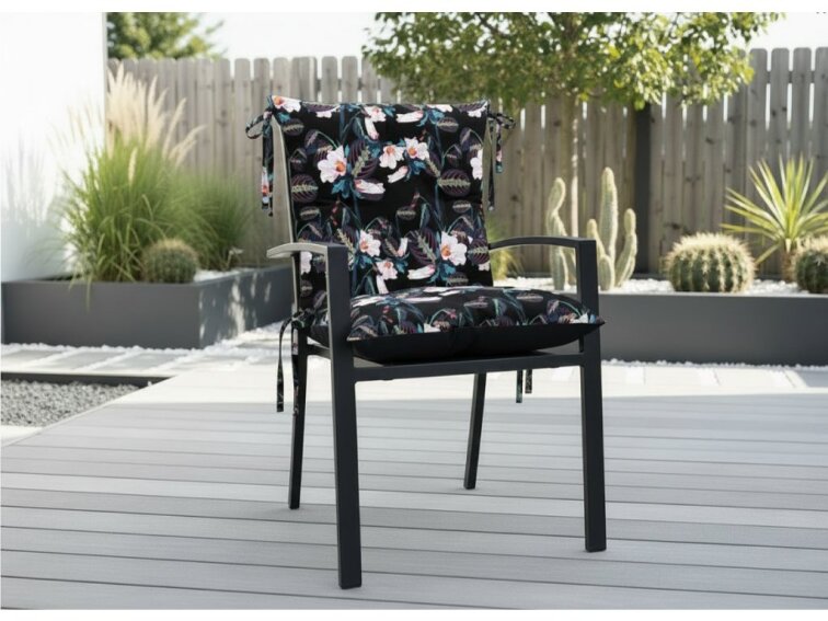 Zahradní prošívaný podsedák na židli s opěrkou OSCAR vzor 97 50x50x50 cm Mybesthome