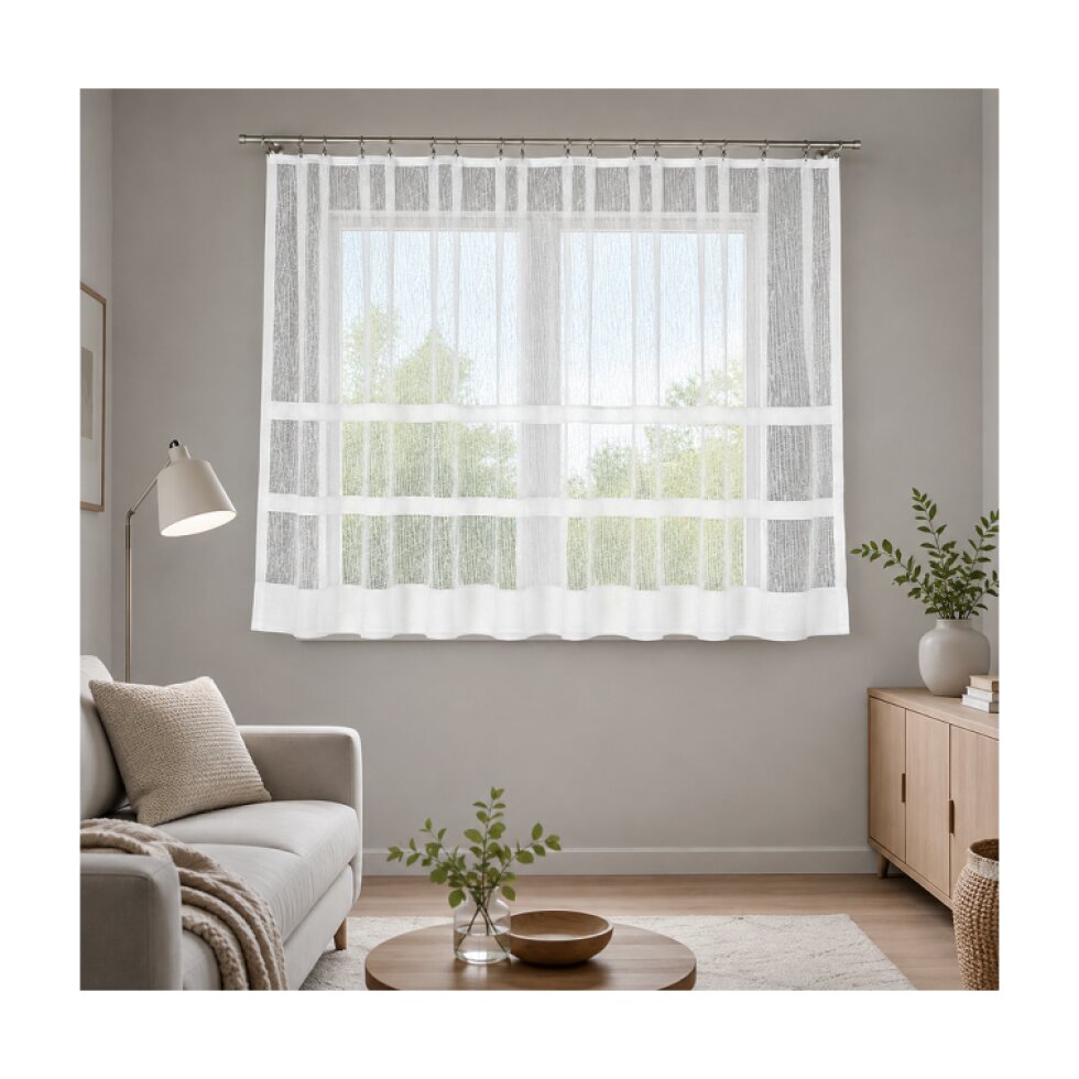 Dekorační krátká vzorovaná záclona na žabky WIKTORIA LINE 310x160 cm MyBestHome