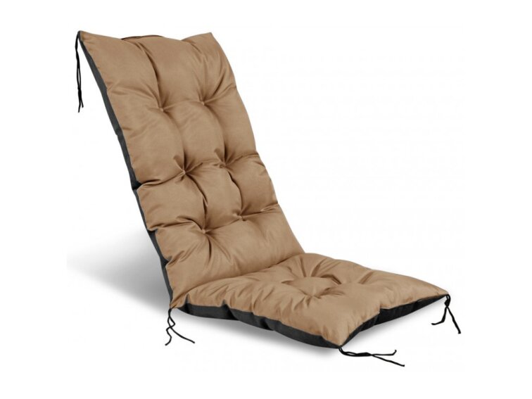 Zahradní prošívaný podsedák na židli s opěrkou 50x50x80 cm CALLUM color 44 cappuccino Mybesthome